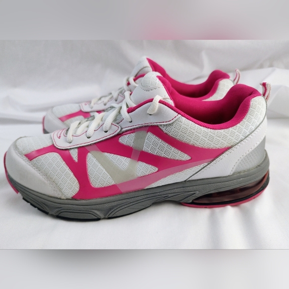Danskin Now Shoes - Danskin Size US 9 Women’s Tennis Shoes Pink White Gray Lace up Air Gel Support